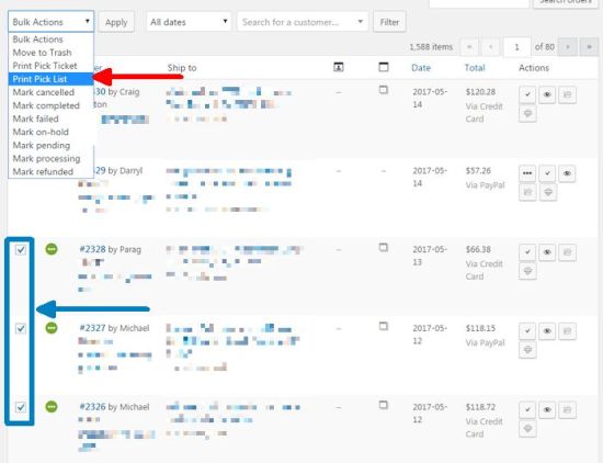 Print Pick Tickets in bulk