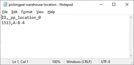 PickingPal warehouse location import file