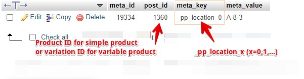 Where PickingPal stores Warehouse Location information in the database