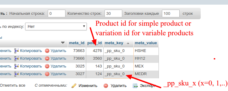 table where pickingpal stores additional sku data